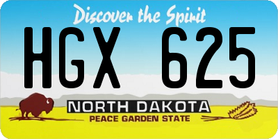 ND license plate HGX625