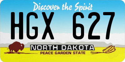 ND license plate HGX627