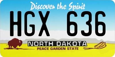 ND license plate HGX636