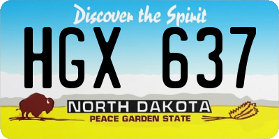 ND license plate HGX637
