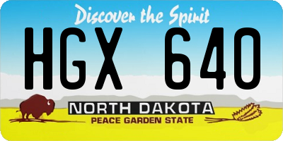 ND license plate HGX640