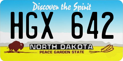 ND license plate HGX642