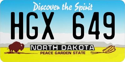 ND license plate HGX649