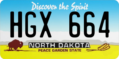 ND license plate HGX664