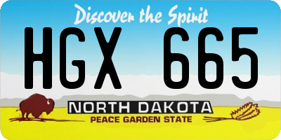 ND license plate HGX665