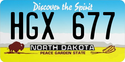 ND license plate HGX677