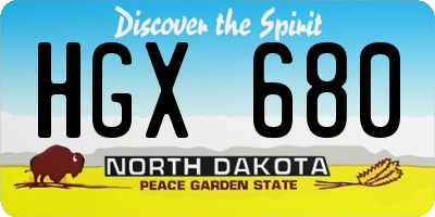 ND license plate HGX680