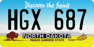 ND license plate HGX687