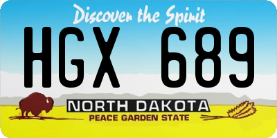 ND license plate HGX689