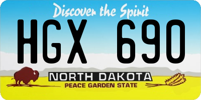 ND license plate HGX690
