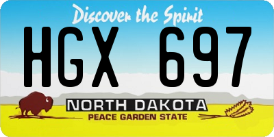 ND license plate HGX697