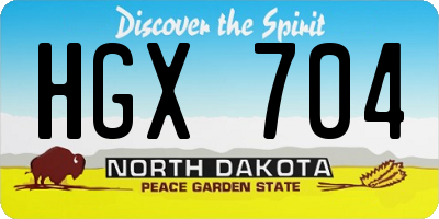 ND license plate HGX704