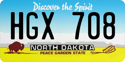 ND license plate HGX708