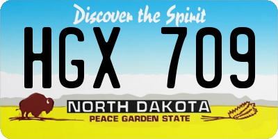 ND license plate HGX709