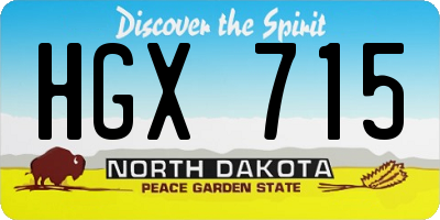 ND license plate HGX715