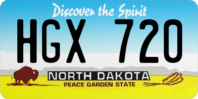 ND license plate HGX720