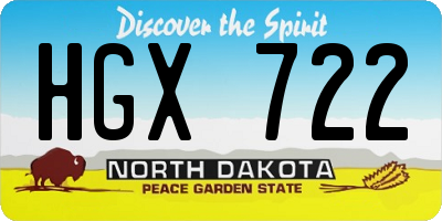 ND license plate HGX722