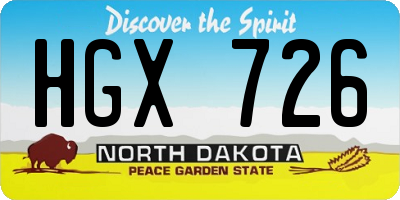 ND license plate HGX726