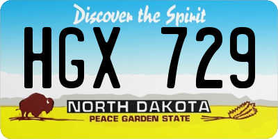 ND license plate HGX729