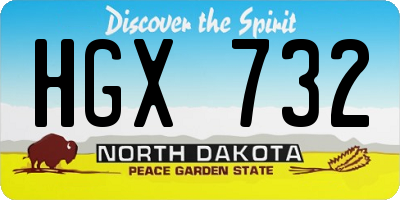 ND license plate HGX732