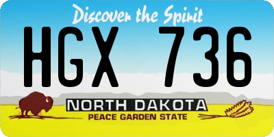 ND license plate HGX736