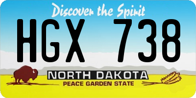 ND license plate HGX738