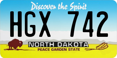 ND license plate HGX742