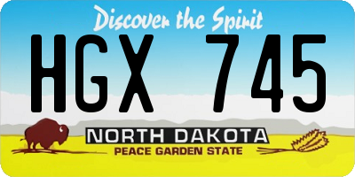 ND license plate HGX745
