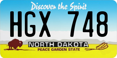 ND license plate HGX748