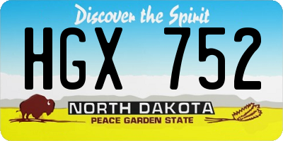 ND license plate HGX752