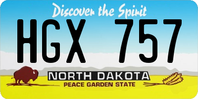 ND license plate HGX757