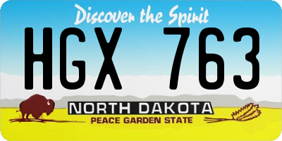 ND license plate HGX763