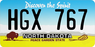 ND license plate HGX767