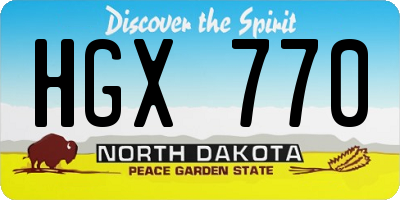 ND license plate HGX770