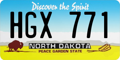 ND license plate HGX771