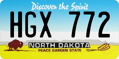 ND license plate HGX772