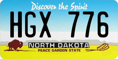ND license plate HGX776