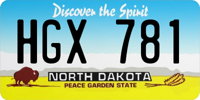 ND license plate HGX781
