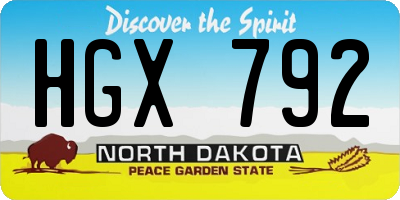 ND license plate HGX792