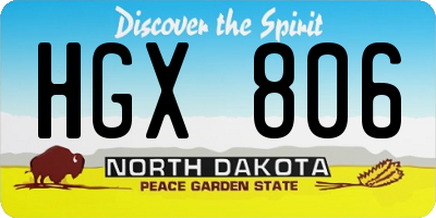 ND license plate HGX806
