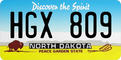 ND license plate HGX809