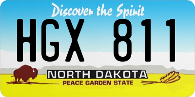 ND license plate HGX811