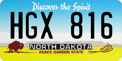 ND license plate HGX816