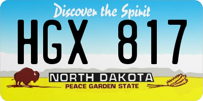 ND license plate HGX817