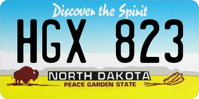 ND license plate HGX823