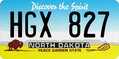 ND license plate HGX827