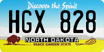 ND license plate HGX828
