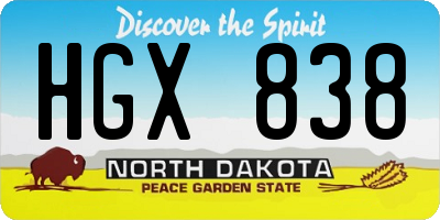 ND license plate HGX838