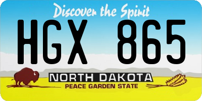 ND license plate HGX865