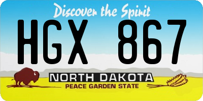 ND license plate HGX867